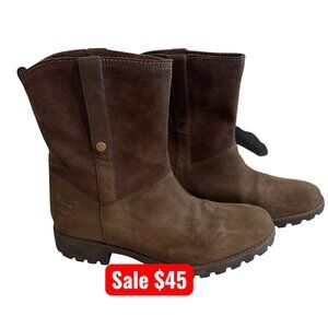Timberland Brown Leather Nubuck Waterproof Pull-On Boots | Women's Size 9.5
